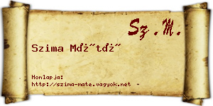 Szima Máté névjegykártya
