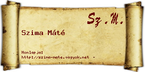 Szima Máté névjegykártya