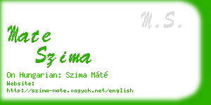 mate szima business card