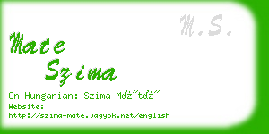 mate szima business card